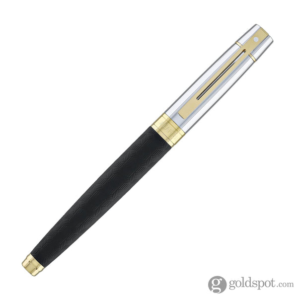 Sheaffer 300 Fountain Pen in Matte Black Shiny Chrome Cap with PVD Gold Trim Fountain Pen