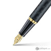 Sheaffer 300 Fountain Pen in Matte Black Shiny Chrome Cap with PVD Gold Trim Fountain Pen