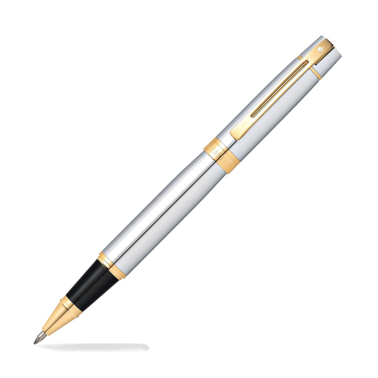 Sheaffer 300 Rollerball Pen in Bright Chrome with Gold Tone Rollerball Pen