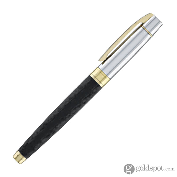 Sheaffer 300 Rollerball Pen in Matte Black Shiny Chrome Cap with PVD Gold Trim Rollerball Pen