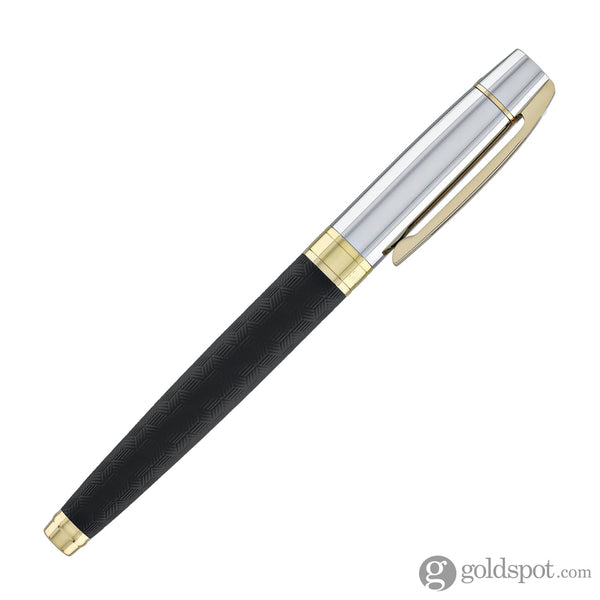 Sheaffer 300 Rollerball Pen in Matte Black Shiny Chrome Cap with PVD Gold Trim Rollerball Pen