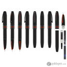 Sheaffer Icon Fountain Pen in Matte Black Lacquer with Red PVD Trim Fountain Pens