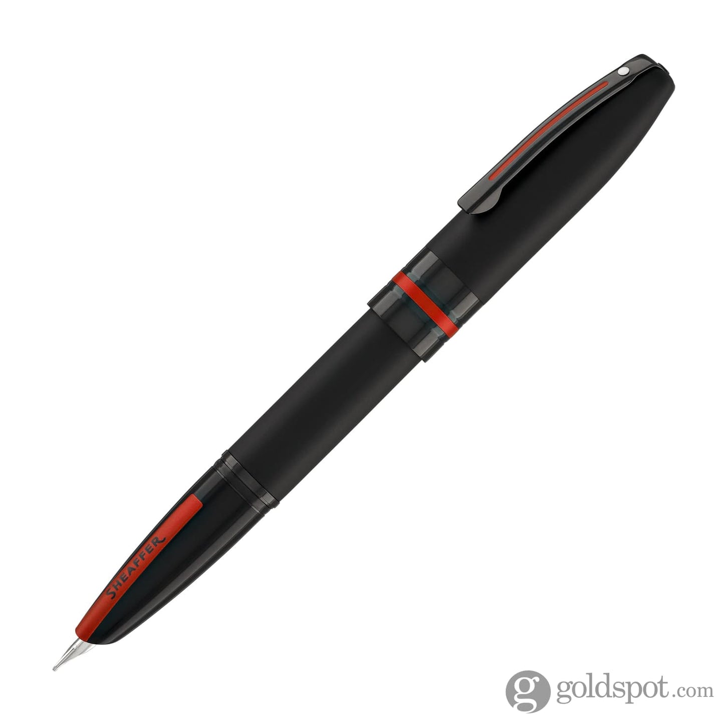 Sheaffer Icon Fountain Pen in Matte Black Lacquer with Red PVD Trim Fountain Pens