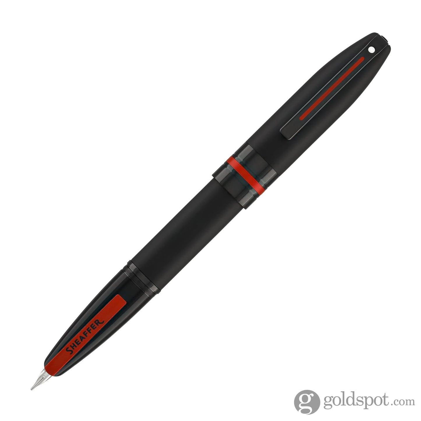 Sheaffer Icon Fountain Pen in Matte Black Lacquer with Red PVD Trim Fountain Pens