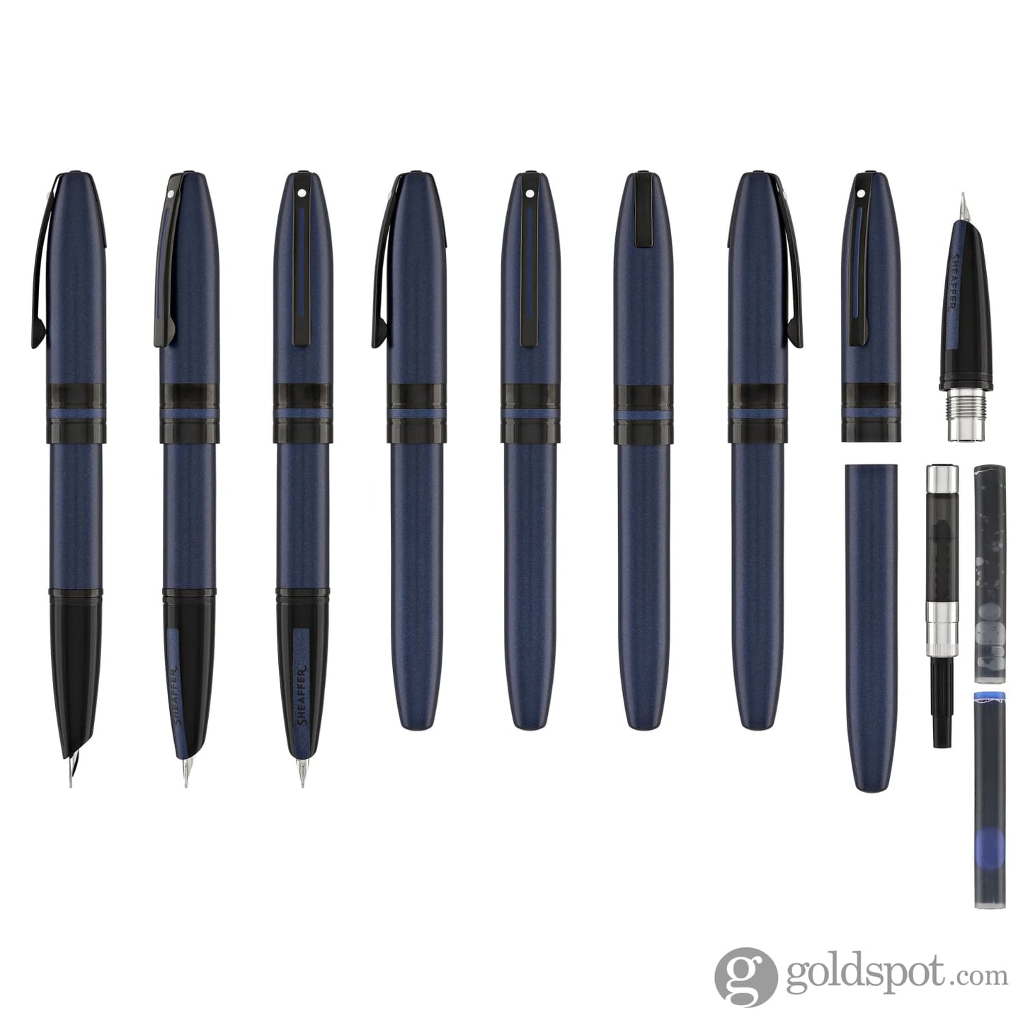 Sheaffer Icon Fountain Pen in Matte Blue Lacquer with Black PVD Trim Fountain Pen