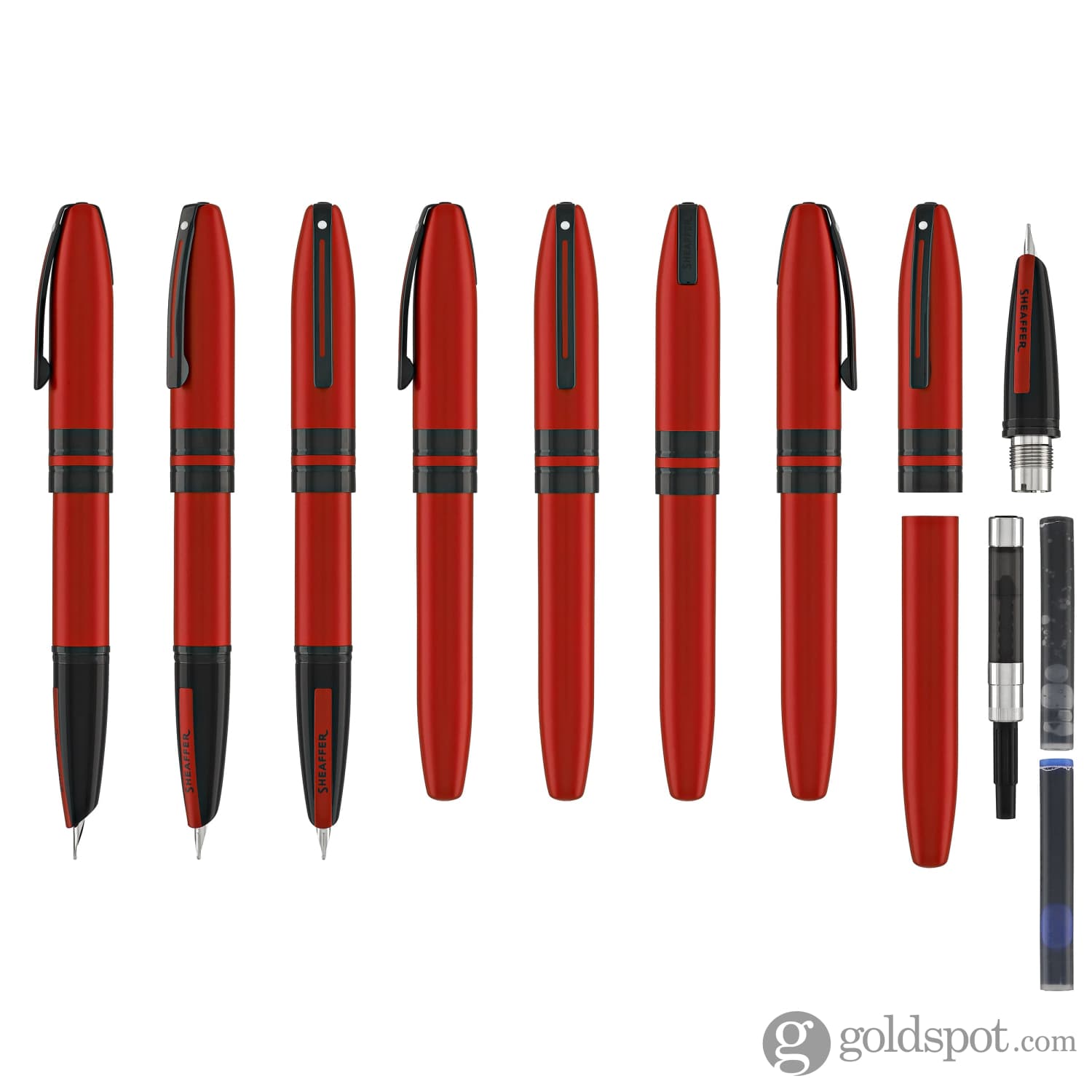 Sheaffer Icon Fountain Pen in Metallic Red Lacquer with Black PVD