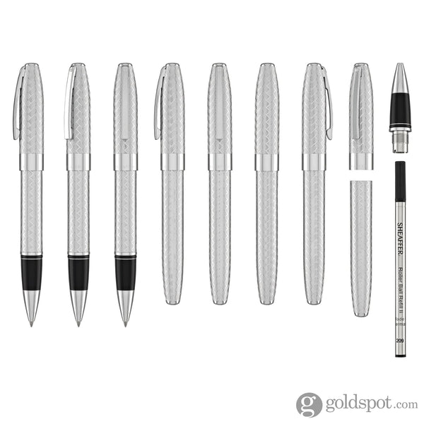 Sheaffer Legacy Rollerball Pen in Polished Chrome with Chevron Engraving Pattern Rollerball Pen