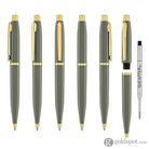Sheaffer VFM Ballpoint Pen in Light Grey with Gold PVD Trim Ballpoint Pens