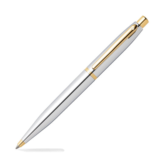 Sheaffer VFM Ballpoint Pen in Polished Chrome with Gold Trim