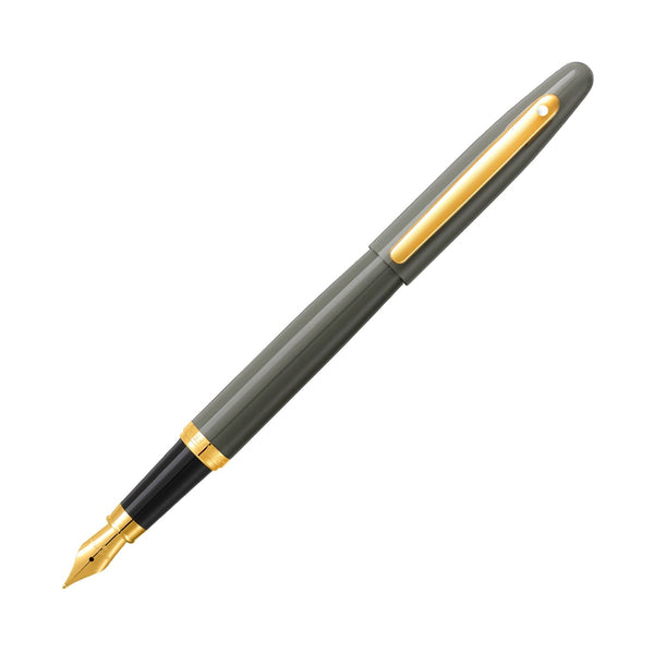 Sheaffer VFM Fountain Pen in Light Grey with Gold PVD Trim - Medium Point Fountain Pen