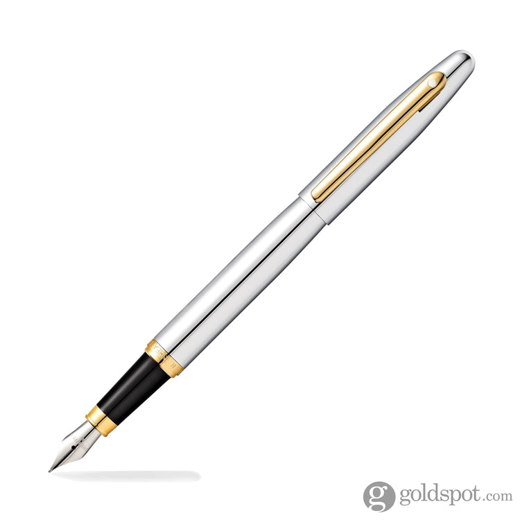 Sheaffer VFM Fountain Pen in Polished Chrome with Gold Trim Fine Fountain Pen