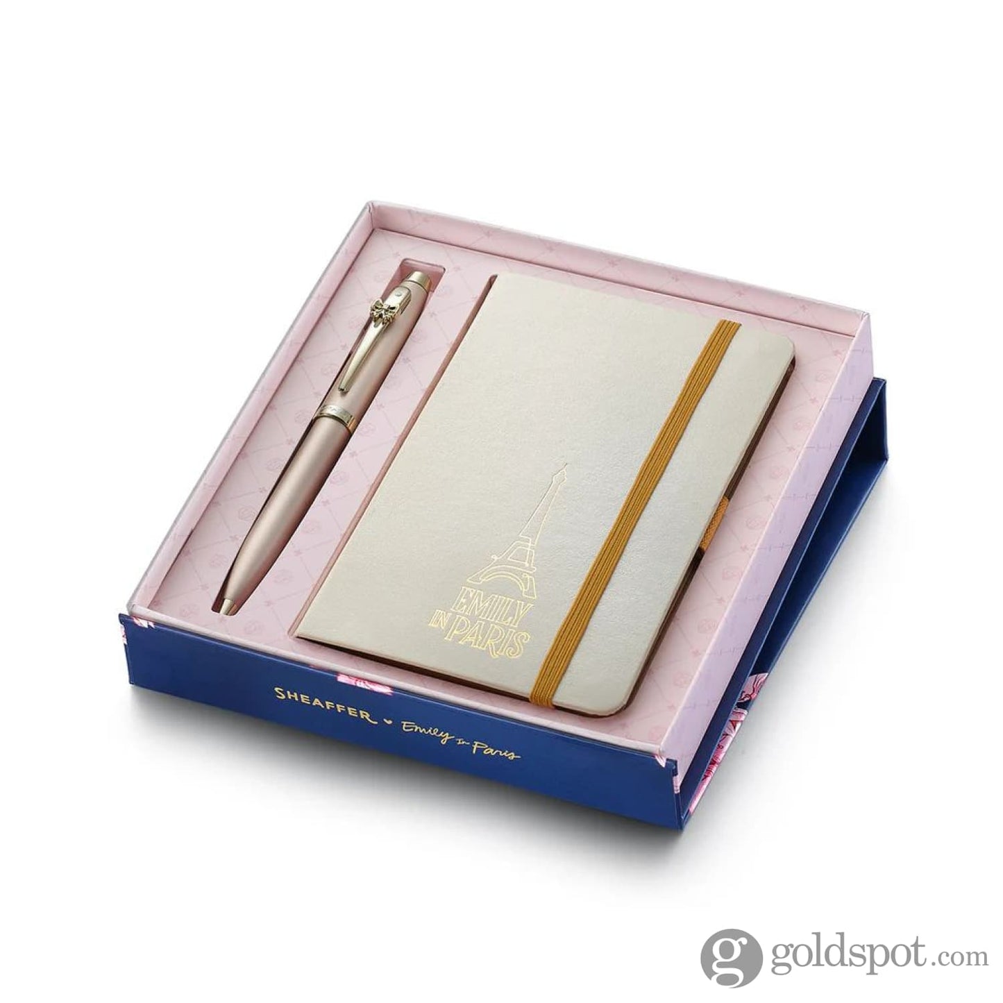 Sheaffer x Emily in Paris 100 Ballpoint Pen in Champagne Gold and A6 Notebook with Embossed Eiffel Tower Set Gift Sets