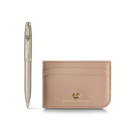 Sheaffer x Emily in Paris 100 Ballpoint Pen in Champagne Gold and Genuine Credit Card Holder Set