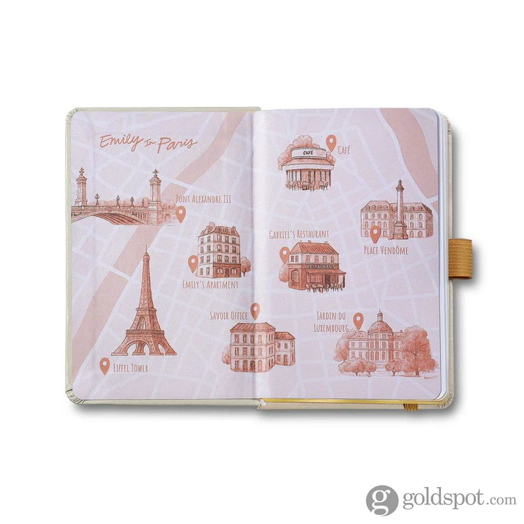 Sheaffer x Emily in Paris A6 Hardbound Notebook with Embossed Eiffel Tower in Beige - 3.7 x 5.7 Notebooks Journals