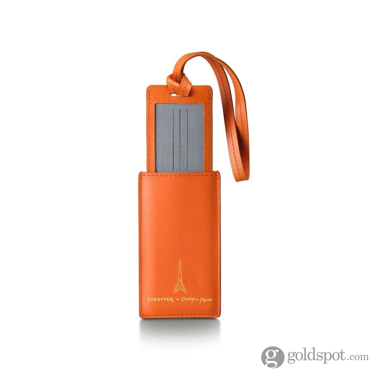 Sheaffer x Emily in Paris Full-Grain Leather Luggage Tag in Orange Accessories