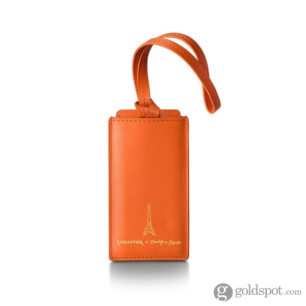 Sheaffer x Emily in Paris Full-Grain Leather Luggage Tag in Orange Accessories