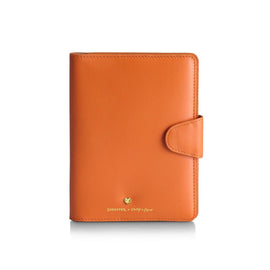 Sheaffer x Emily in Paris Genuine Leather Passport Case with Pen Loop in Orange