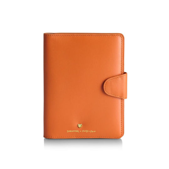 Sheaffer x Emily in Paris Full-Grain Leather Passport Case with Pen Loop in Orange