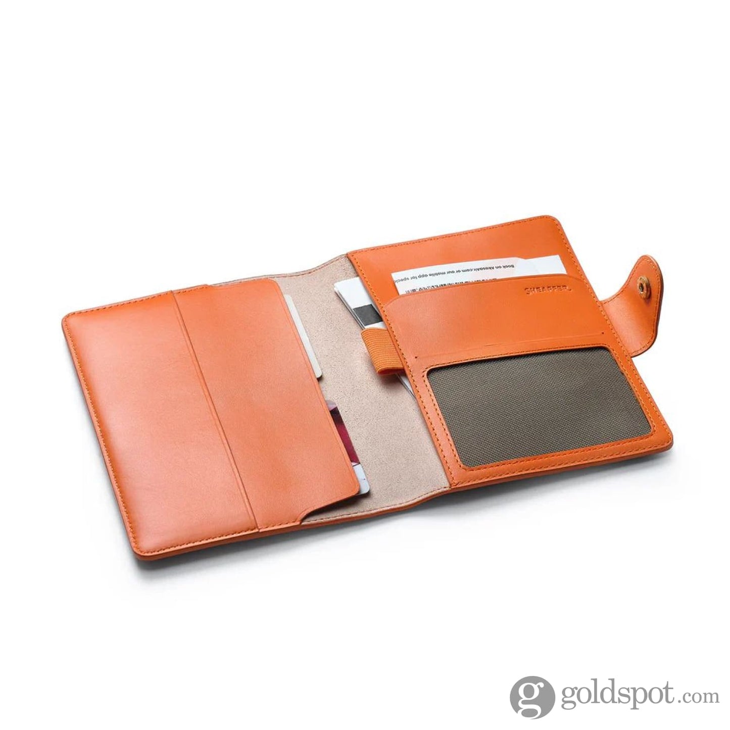 Sheaffer x Emily in Paris Full-Grain Leather Passport Case with Pen Loop in Orange Accessories