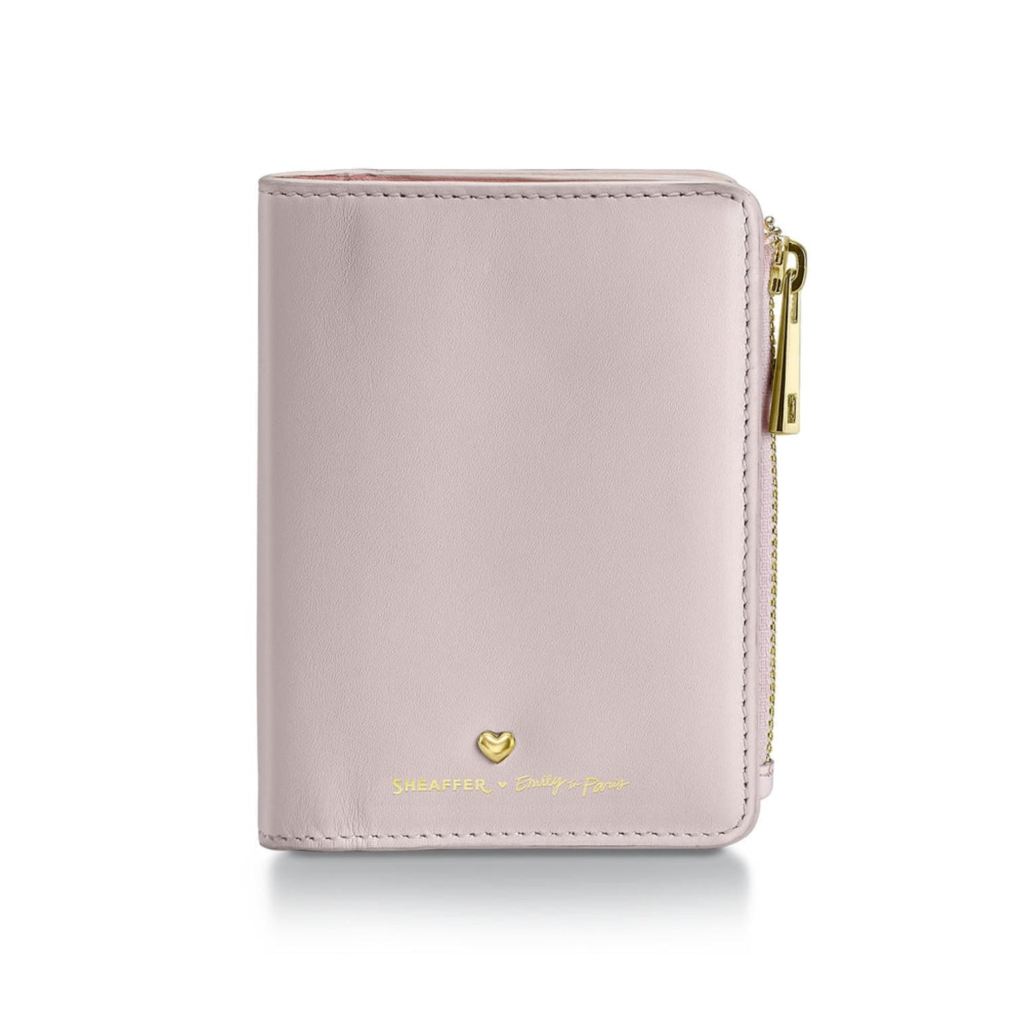 Sheaffer x Emily in Paris Full-Grain Leather Zipped Bifold Coin Wallet in Pink Accessories