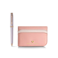 Sheaffer x Emily in Paris Prelude Mini Ballpoint Pen in Pastel Pink and Genuine Leather Credit Card Holder Set