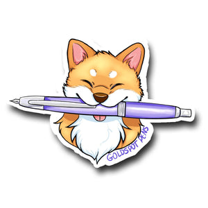 Shiba Inu Pen Sticker Sticker