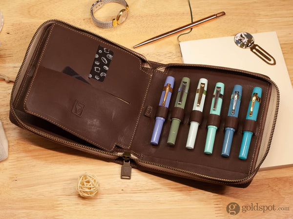 Shibui 12 Pen Case (Veg Tanned) in Choco Brown Pen Cases