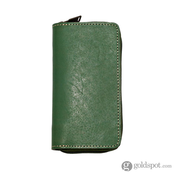 Shibui 3 Pen Case (Veg Tanned) in Sage Green Pen Cases