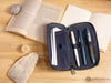 Shibui 3 Slot XL Pen Case for Larger Pens (Veg Tanned) in Deep Blue Pen Cases