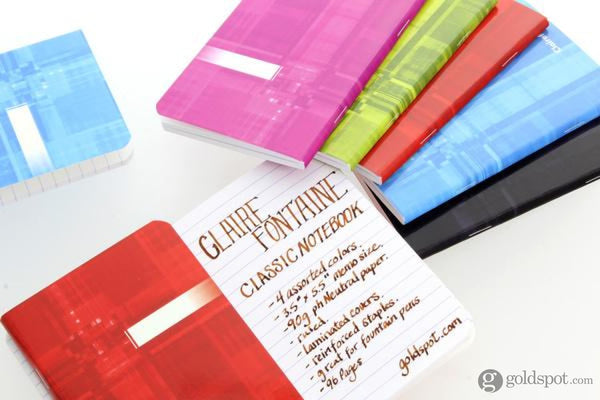 Clairefontaine Staplebound Ruled Notebook in Assorted Colors - 3.5 x 5.5 Notebook