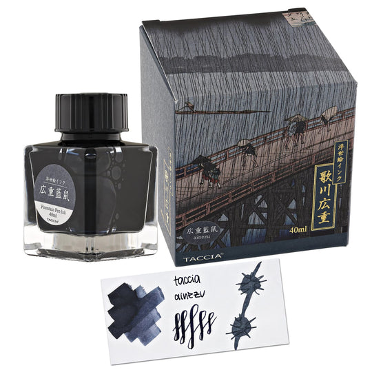 Taccia Ukiyo-e Fountain Pen Ink II in Hiroshige-Ainezu (Blue Gray) - 40mL