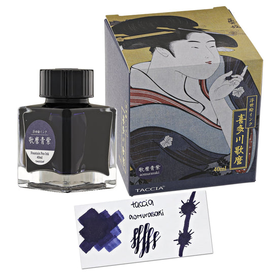 Taccia Ukiyo-e Fountain Pen Ink II in Utamaro-Aomurasaki (Blue Purple) - 40mL