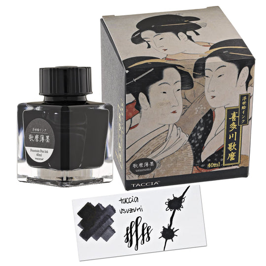 Taccia Ukiyo-e Fountain Pen Ink II in Utamaro-Usuzumi (Light Black) - 40mL