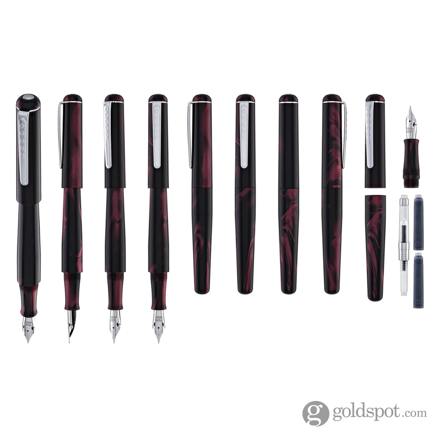 Tom Hessin Charles Fountain Pen in Castle Claret Fountain Pen