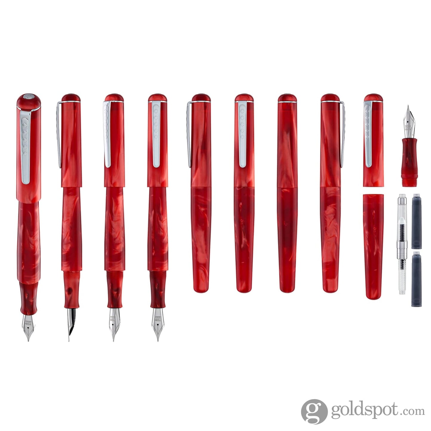 Tom Hessin Charles Fountain Pen in Exhibition Red Fountain Pen