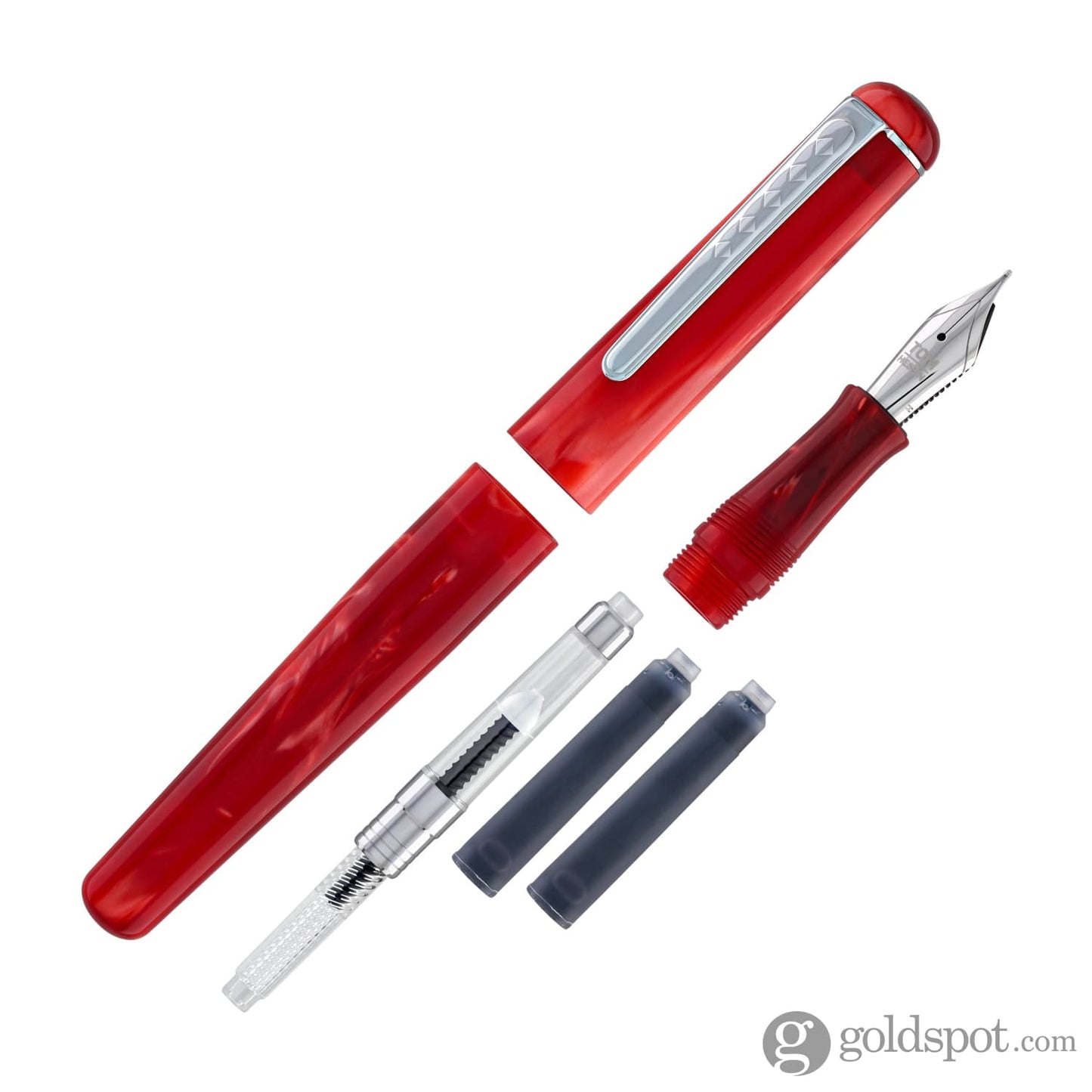 Tom Hessin Charles Fountain Pen in Exhibition Red Fountain Pen
