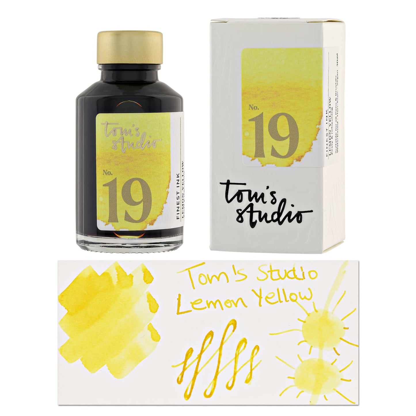Tom’s Studio Bottled Ink in Lemon Yellow - 50ml Bottled Ink