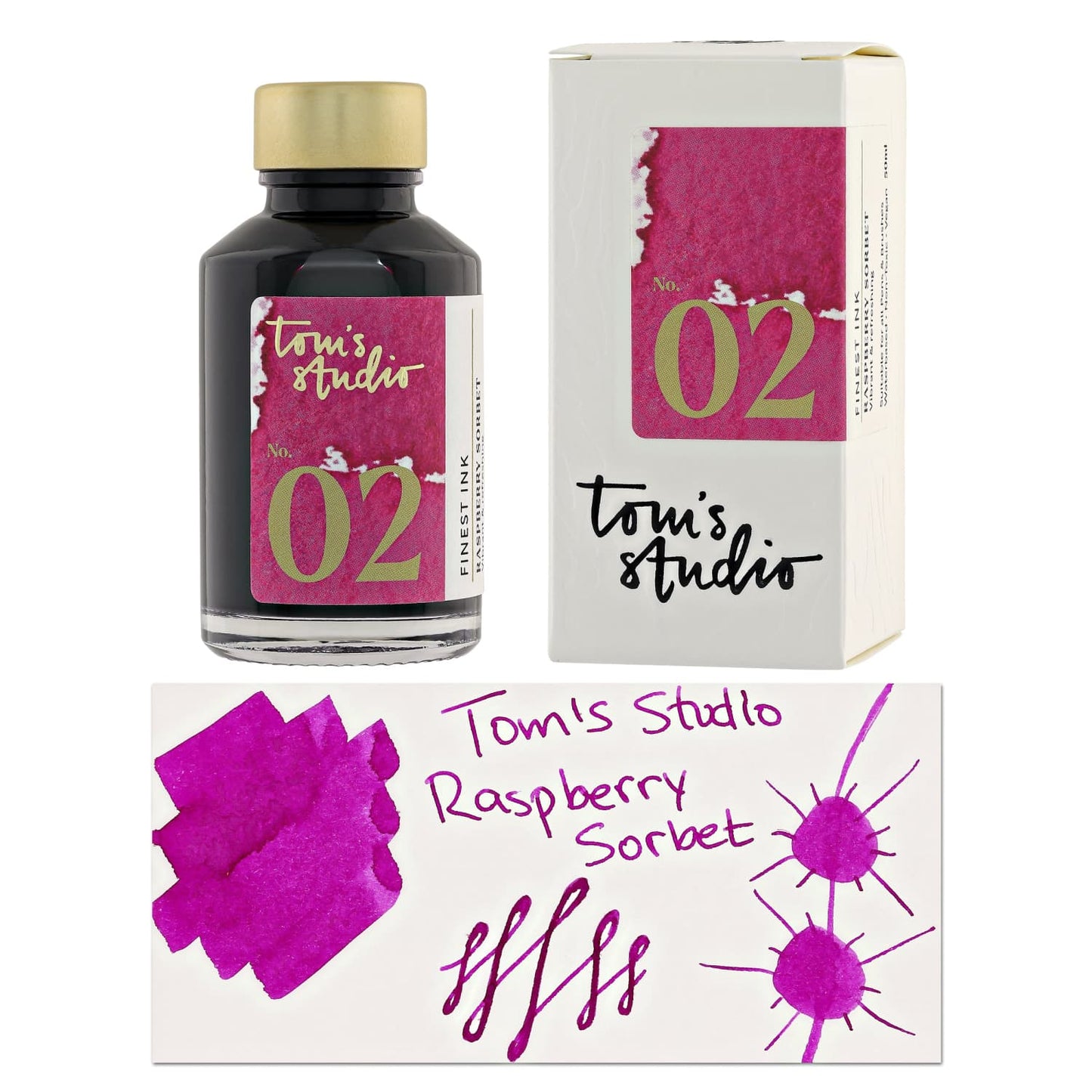 Tom’s Studio Bottled Ink in Raspberry Sorbet - 50ml Bottled Ink