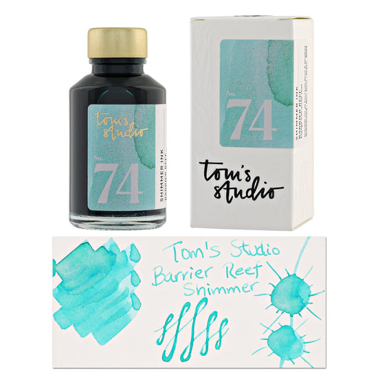 Tom's Studio Bottled Shimmer Ink in Barrier Reef - 50ml - Goldspot Pens