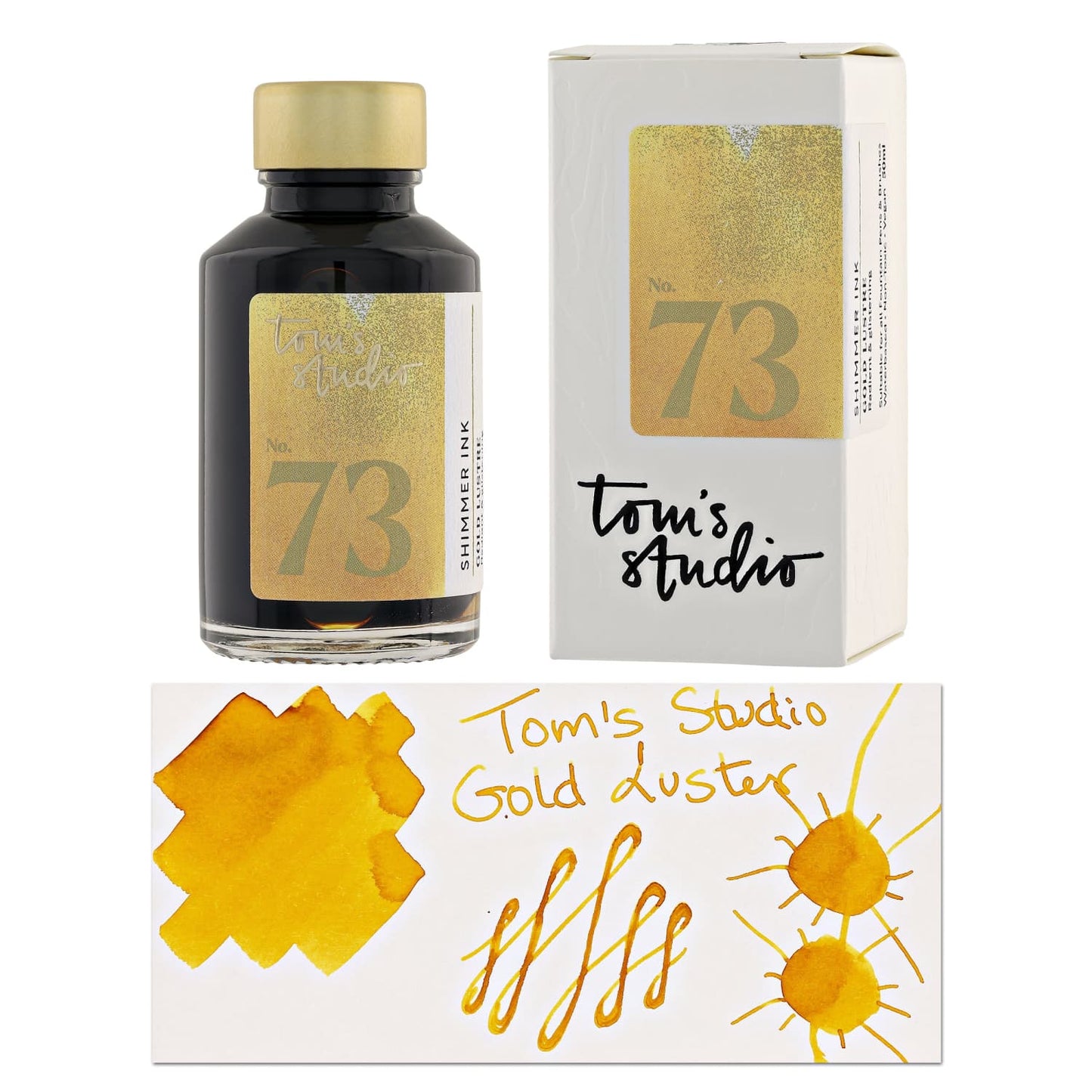Tom’s Studio Bottled Shimmer Ink in Gold Lustre - 50ml Bottled Ink