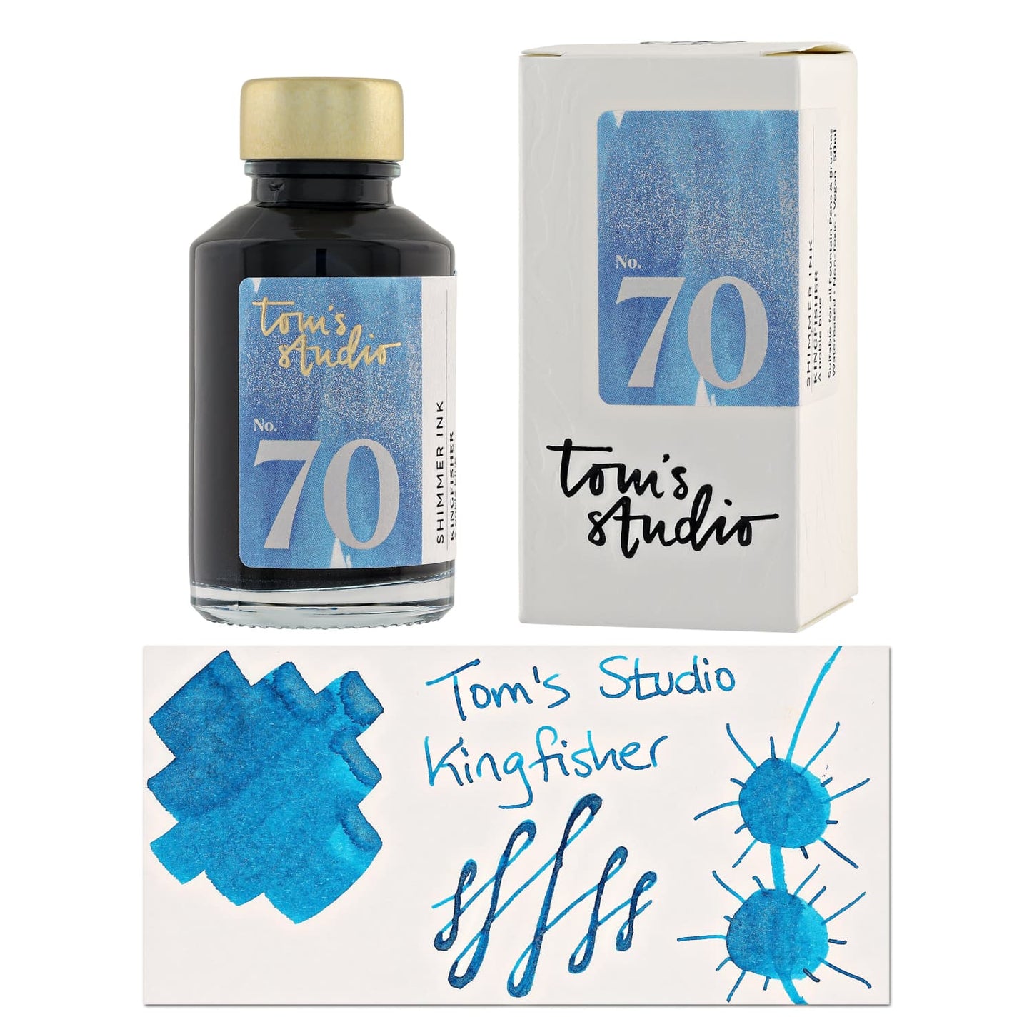 Tom’s Studio Bottled Shimmer Ink in Kingfisher - 50ml Bottled Ink