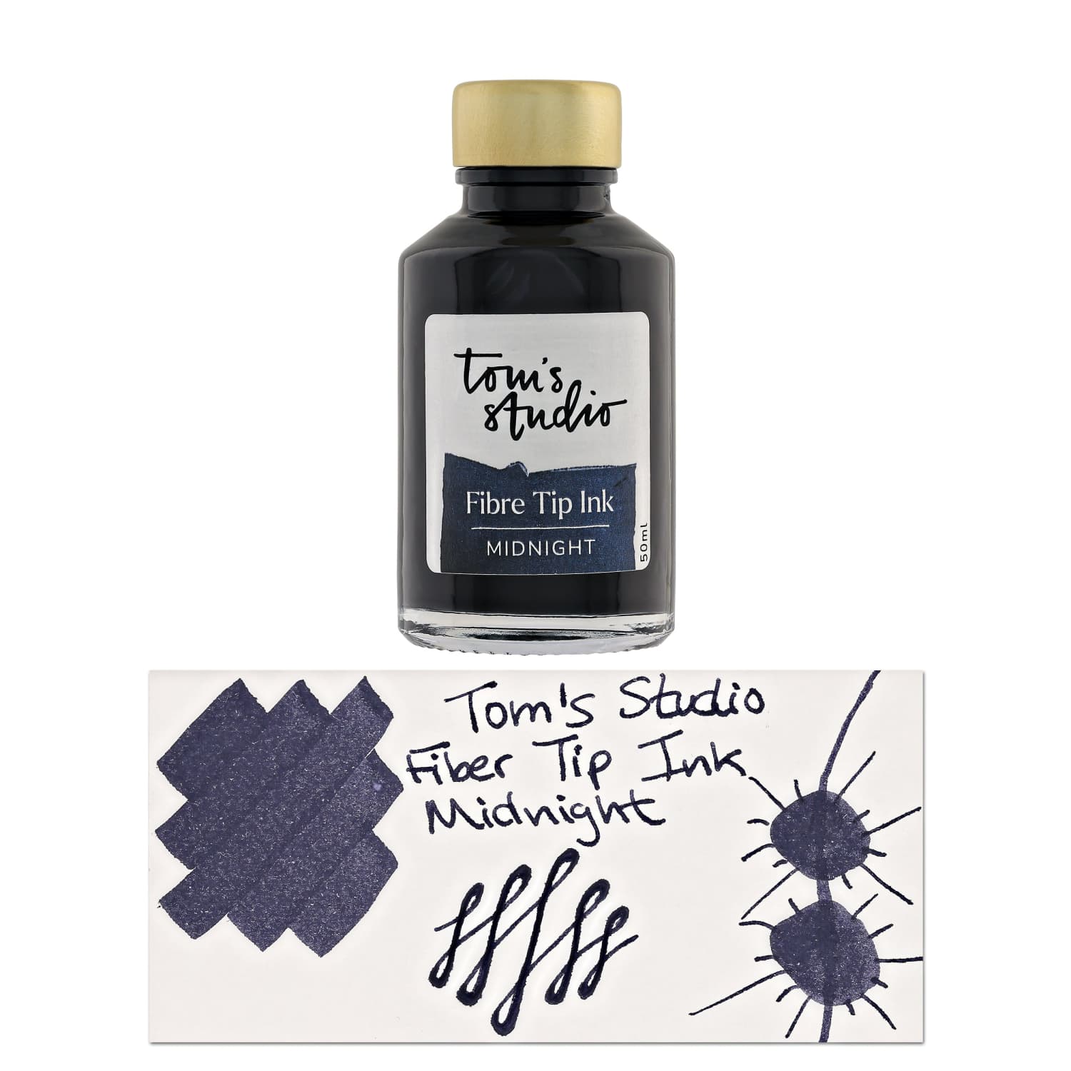 Tome Ink Tom's Studio Fibre Bottled Ink in Midnight - 50ml - Goldspot Pens