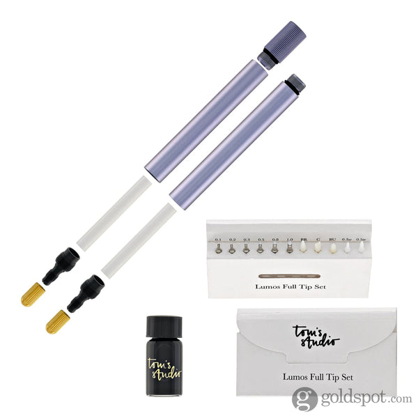 Tom’s Studio Lumos Pro Refillable Duo Tip Pen in Lilac Felt Tip and Fineliner