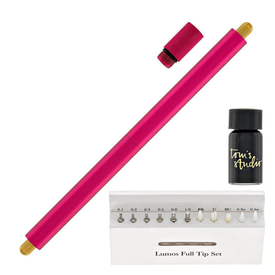 Tom's Studio Lumos Pro Refillable Duo Tip Pen in Raspberry