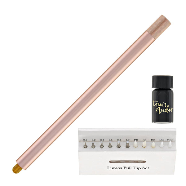 Tom’s Studio Lumos Pro Refillable Single Tip Pen in Rose Gold Felt Tip and Fineliner