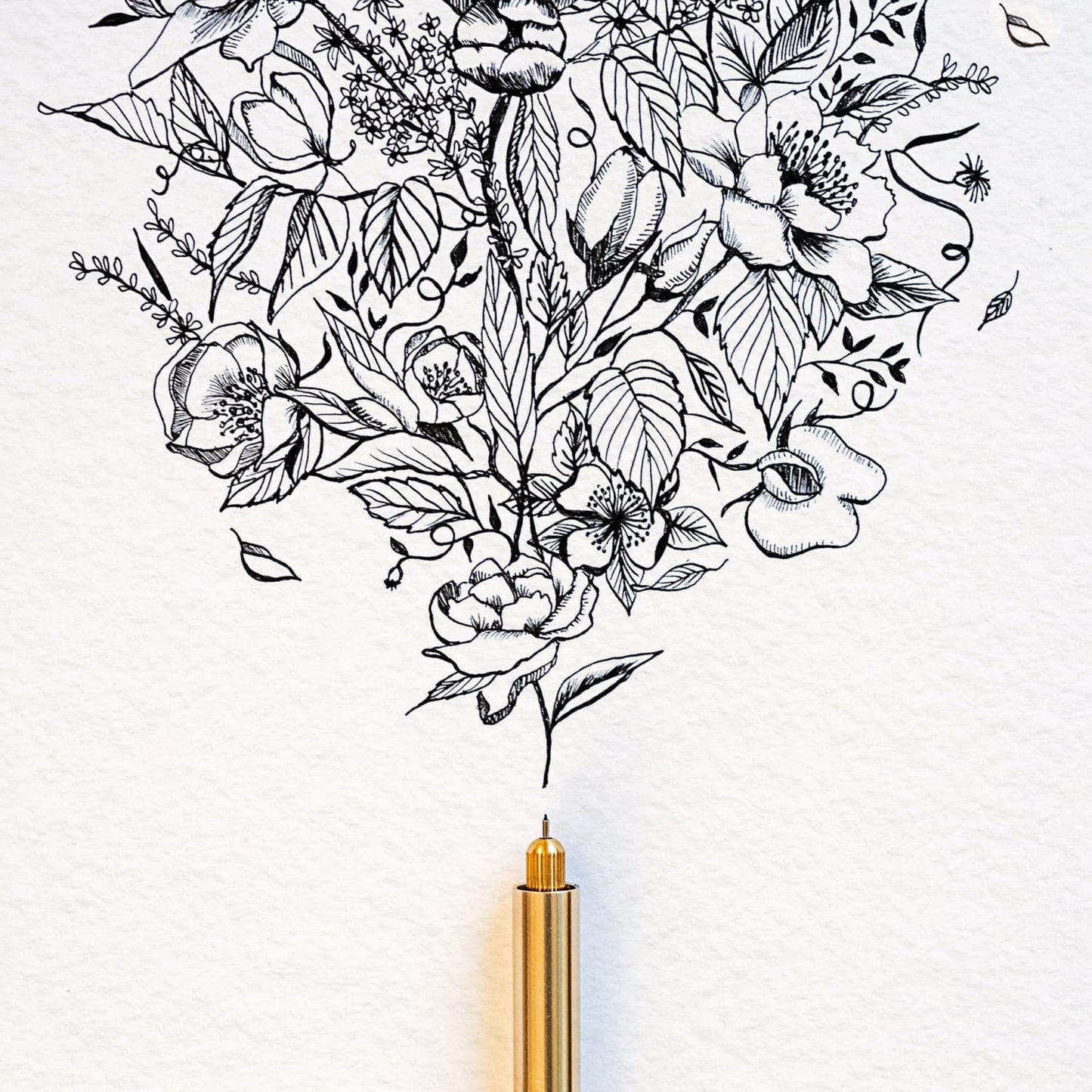 Tom’s Studio Lumos Refillable Mini Single Tip Pen in Brass - Special Edition Felt Tip and Fineliner