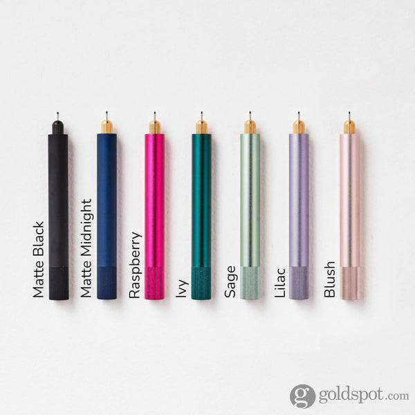 Tom’s Studio Lumos Refillable Mini Single Tip Pen in Matte Black Felt Tip and Fineliner