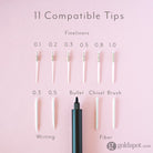 Tom’s Studio Lumos Refillable Mini Single Tip Pen in Raspberry Felt Tip and Fineliner