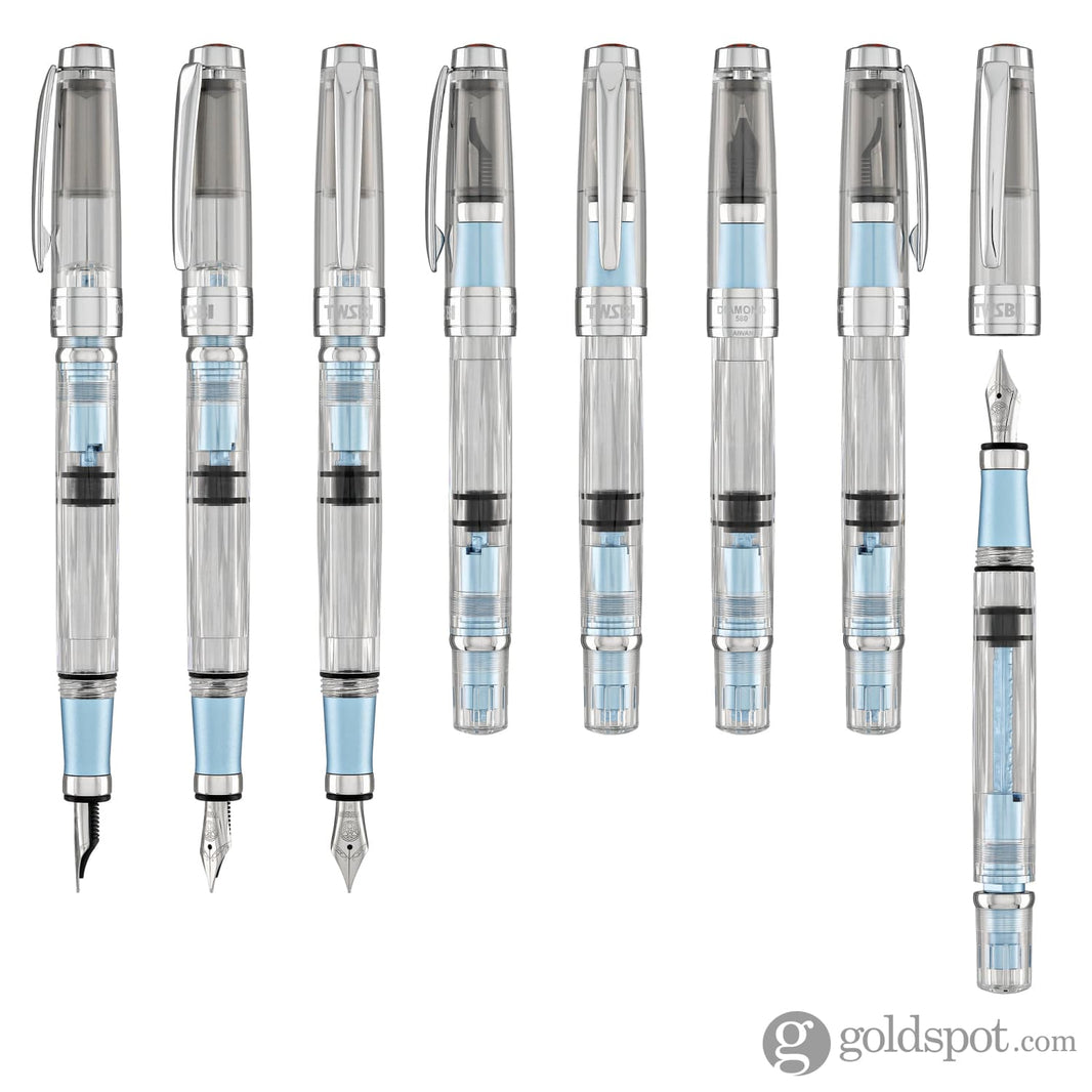 TWSBI Diamond 580AL Fountain Pen in Iceberg Blue - Goldspot Pens