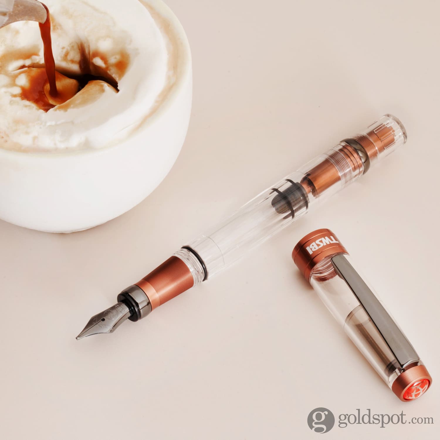 TWSBI Diamond 580ALR Fountain Pen in Affogato with Onyx - Goldspot